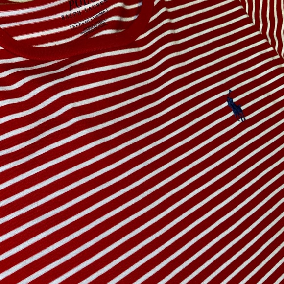 Polo Red & White Cotton Jersey Crewneck Tee - Picture 6 of 6